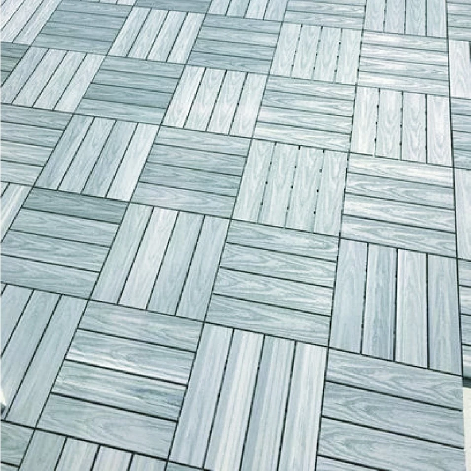 Outdoor Waterproof UV Resistant Floor Tiles DIY WPC Interlocking Deck Tiles