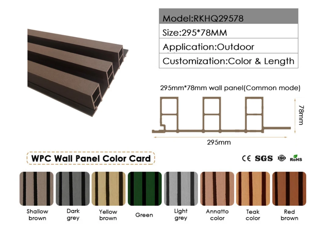 Wholesale Hollow Wood Plastic Composite Wall Cladding Exterior WPC Decorate Wall Panel