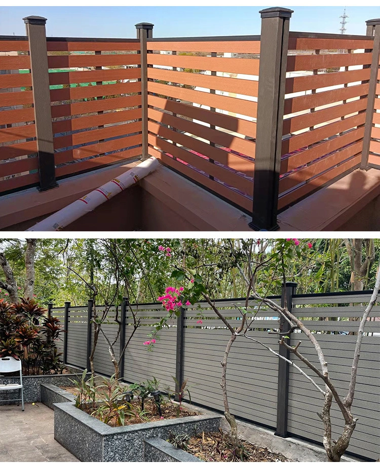 Easy Install WPC Fencing Trellis Low Maintenance Wood Plastic Composite Fence Panel Aluminum/WPC Post Fencing